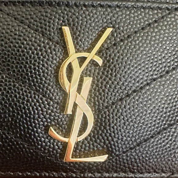 YSL Black Leather Card Holder - Picture 2 of 9